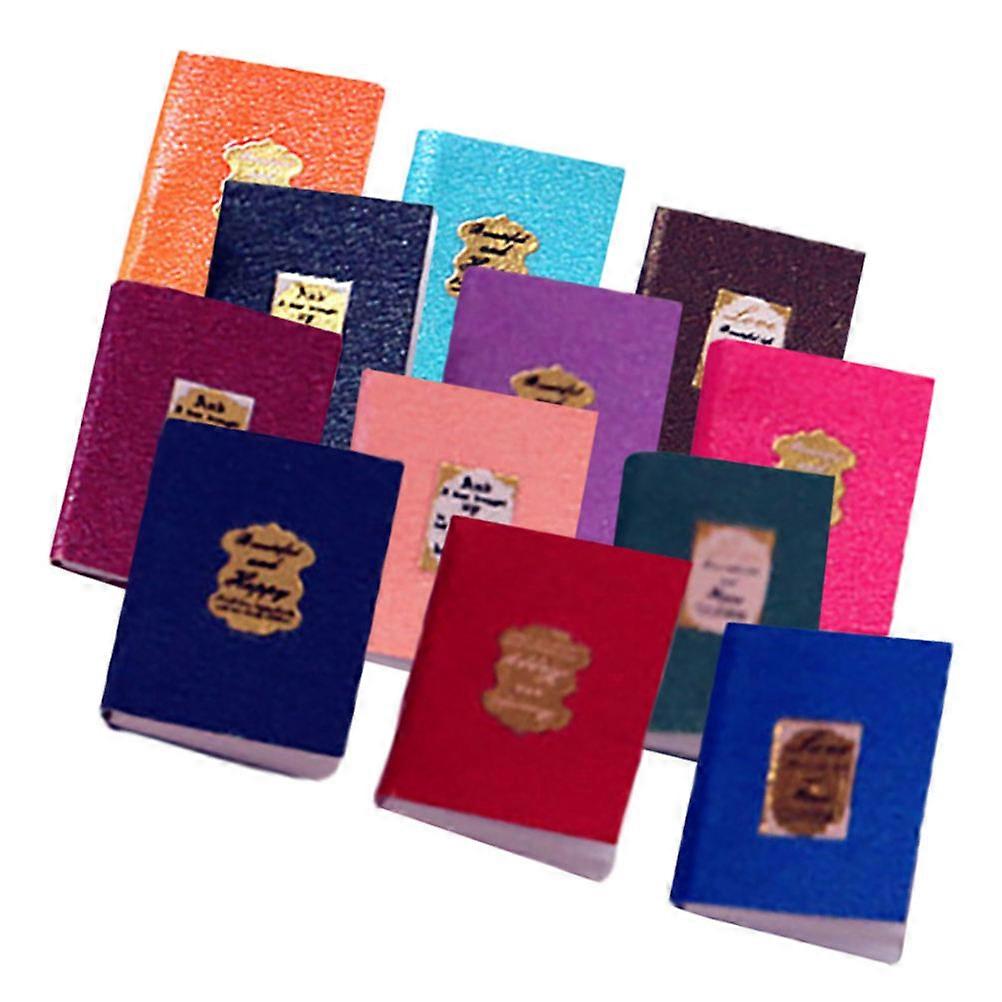 Tiny Books Doll House Decoration for 12Pcs Miniature Book Models