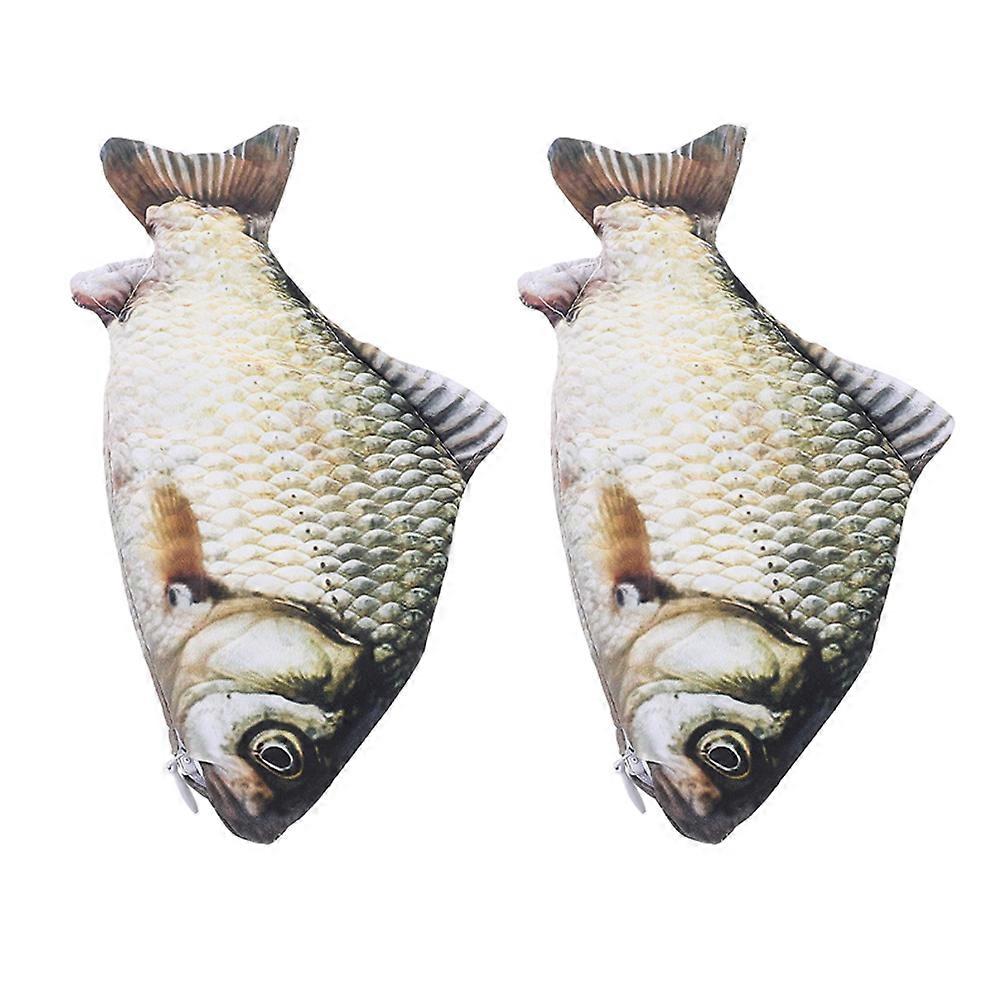 Fish Shaped Pen Bag Creative Pencil Case for Storage 2Pcs