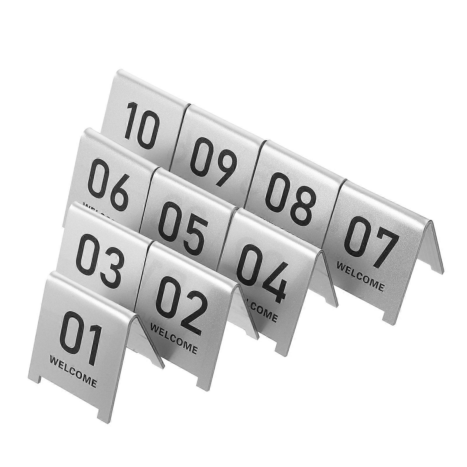Silver Acrylic Table Number Markers for Reusable 10Pcs Tent Signs