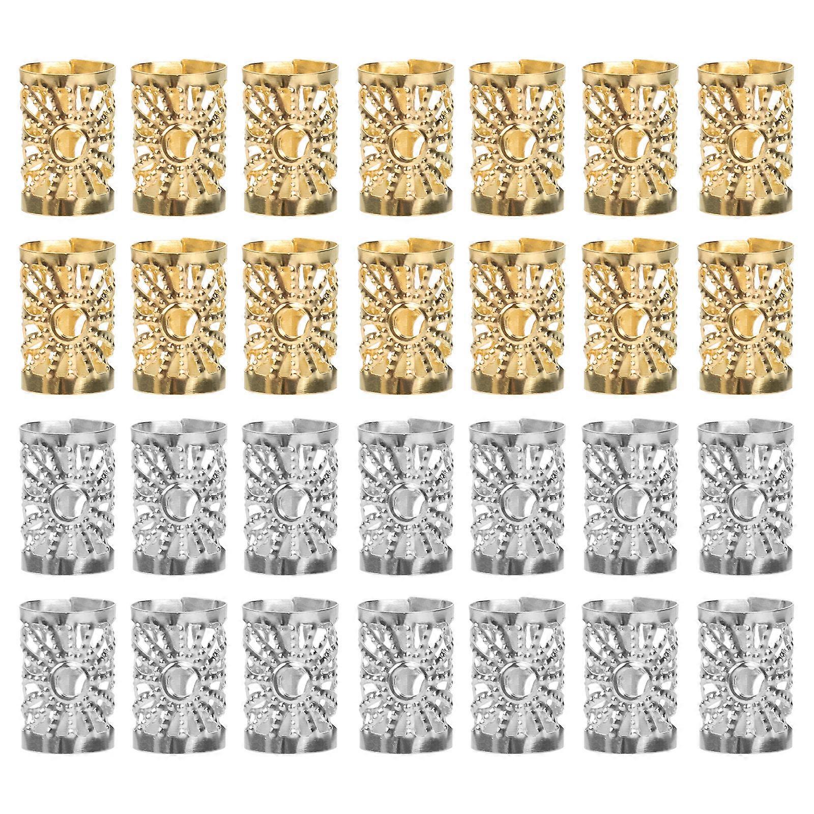 Hair Braid Rings Metal Dreadlocks Cuffs for Braiding 200Pcs Assorted