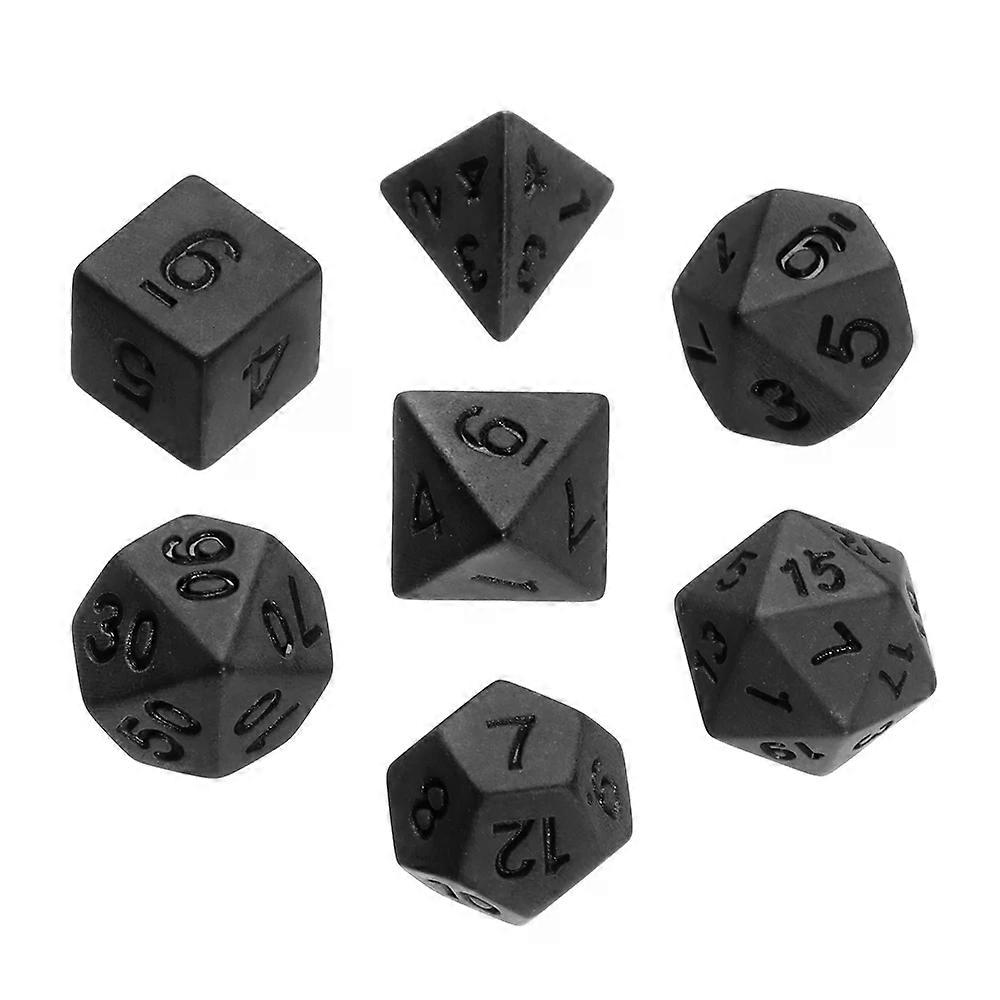 7Pcs/Set Polyhedral Black Dice Set Game Dice For TRPG DND Accessories Polyhedral Dice For Board Card Game Math Games