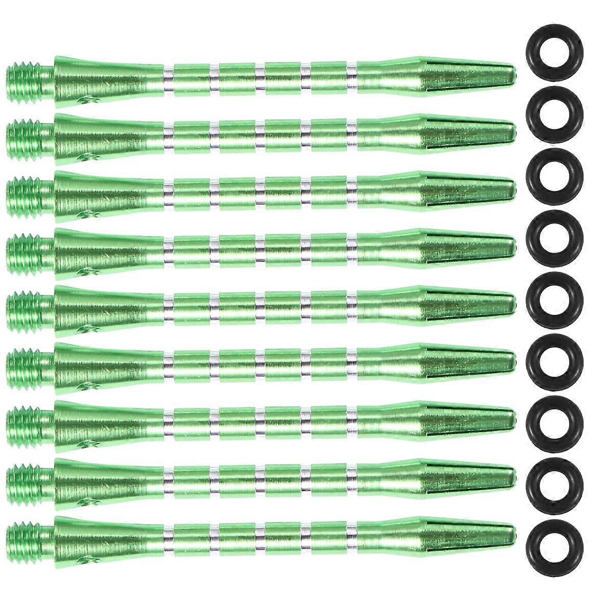 Aluminium Alloy Darts Shafts for Playing Use Green Color 20PCS with Rings Standard Screw Thread