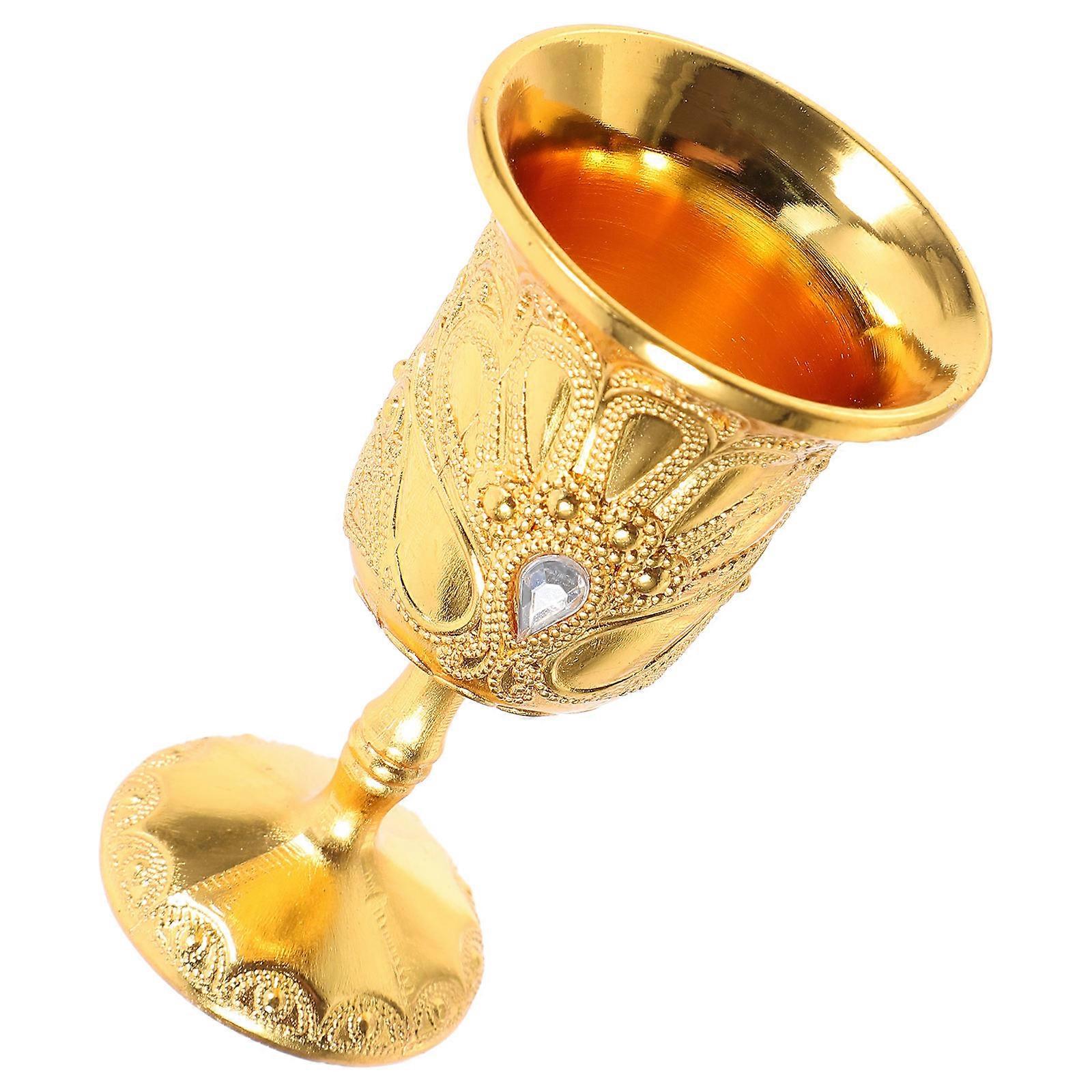 Delicate Retro Wine Goblet for Drinking Use Copper Golden Wine Cup