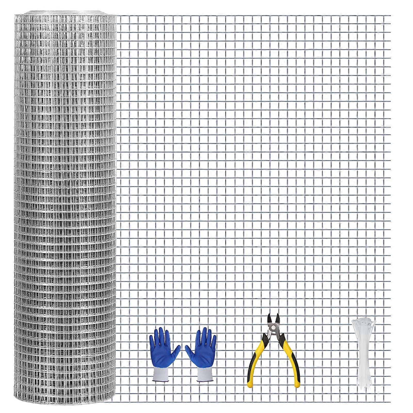 1/2 Inch Hardware Cloth 16in x 30ft HeavyDuty Galvanized Wire Mesh Roll for Garden Fence and Coop