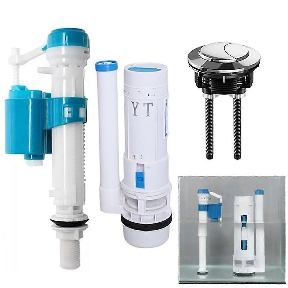 Dual Flush Toilet Valve  Kit, Adjustable Water Saving Design, Universal Cistern Replacement, White