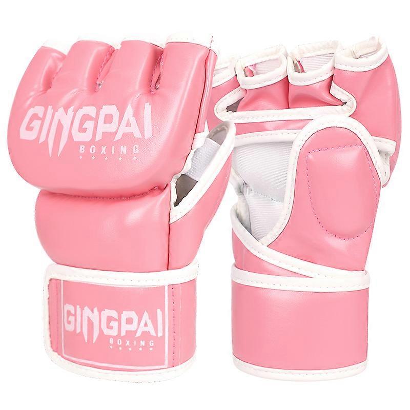 GINGPAI-Gants de boxe demi-doigt pour MMA, gants de comp��tition demi-gastronomie, sac de frappe en PU, grappin, qualit�� sup��rieure, nouveau