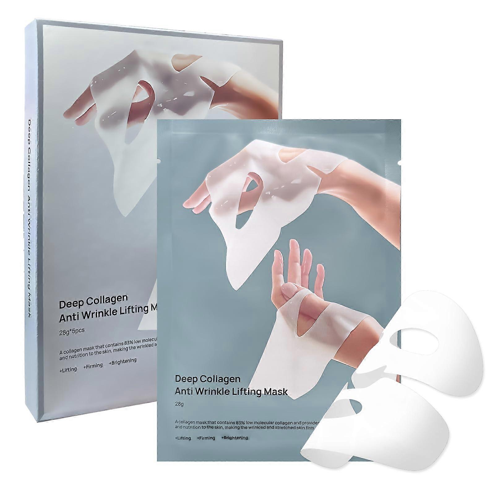 Collagen Overnight Facial Mask Set 28g x 5 for Deep Hydration, Wrinkle Prevention and Elasticity Boost