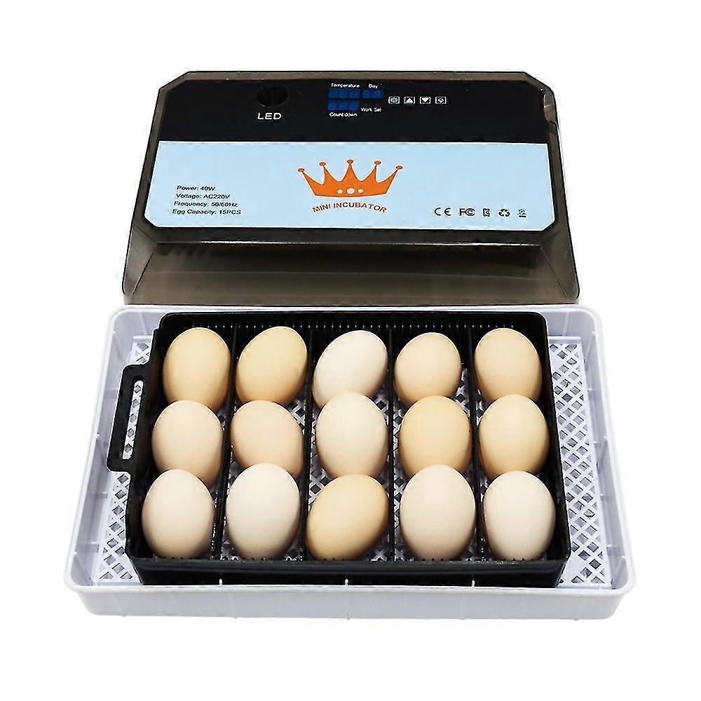 Full Egg Automatic Incubator 15 Egg Hatcher Chicken Brooder Farm Hatchery Machine Goose Bird Quail Broode Turning Motor