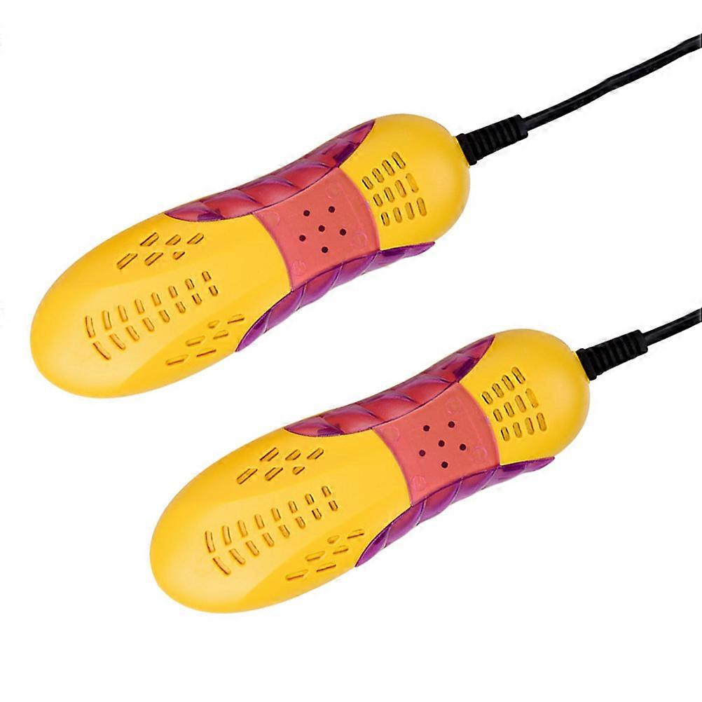 Shoe Sterilizer 2 Sets Yellow Rectangular For Home Dorm Hotel Use With Dry Shoes And Warm Functionality