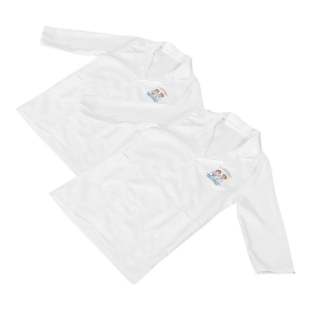 Kids Lab Coat for Science Roleplay 2Pcs White Polyester Costume