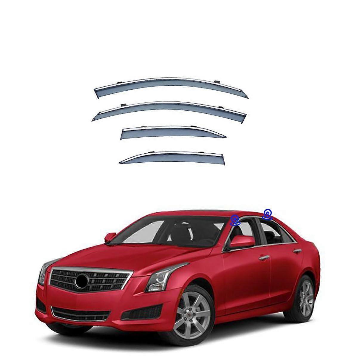 Car Window Visors for Cadillac ATS 20122019, ABS Rain Guards Side Window Deflectors 4 Pcs