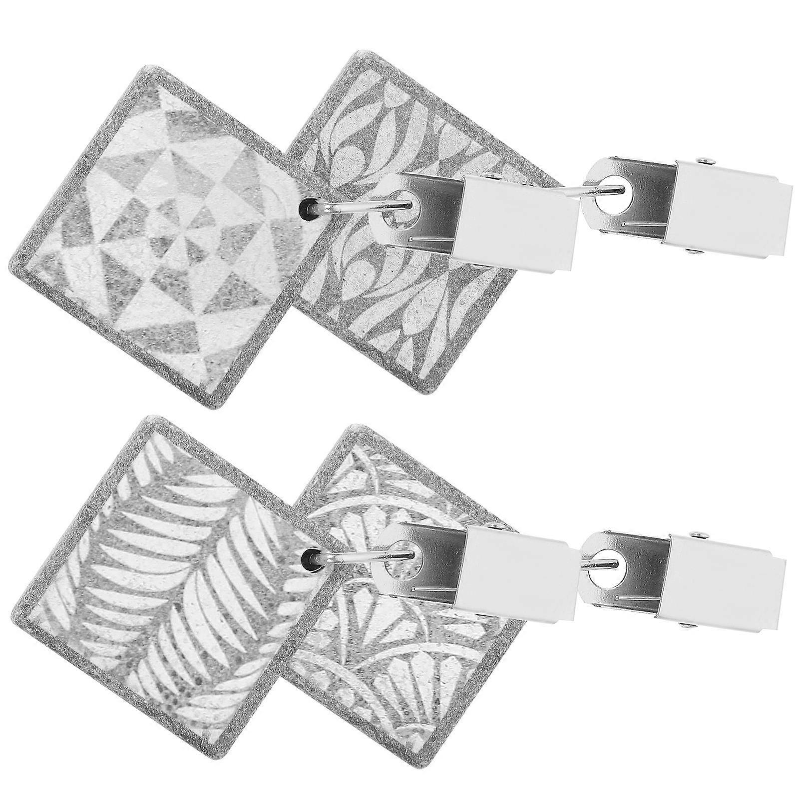 Delicate Tablecloth Clips 4Pcs Stone Table Covers Weights Windproof Outdoor Picnic Decorative Silver