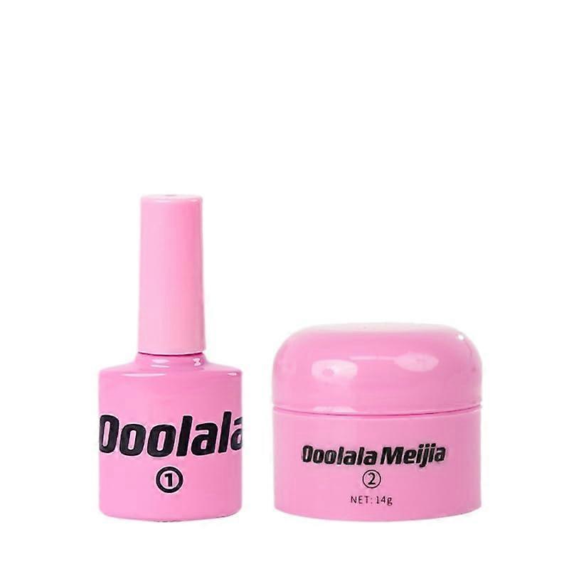 Long Lasting Press On Nails with Strong Waterproof Reusable Nail Glue Tabs Set