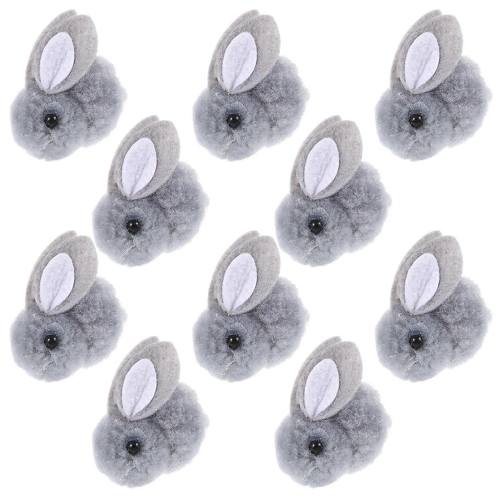 Mini Plush Rabbit Doll for Playing 10Pcs Grey Small Bunny Stuffed Animals