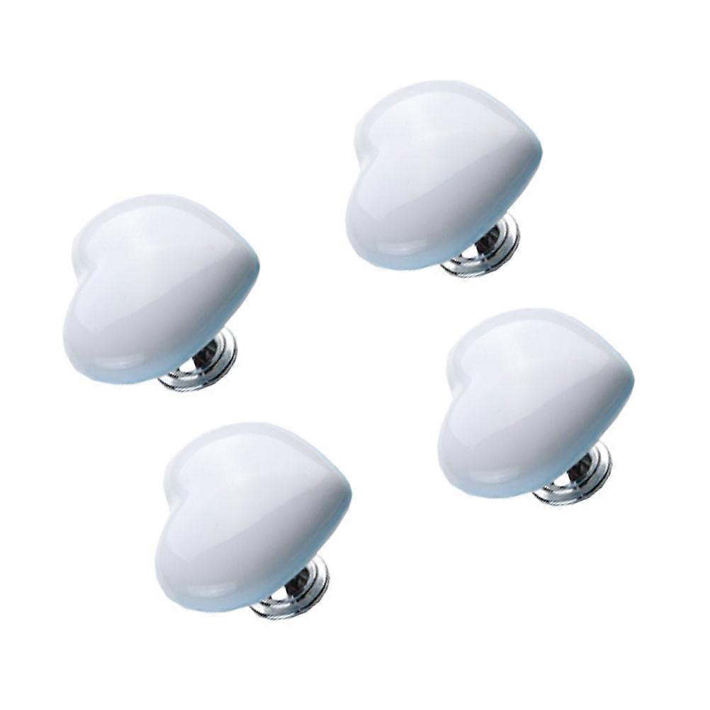 Ceramic Door Knobs Heart Shape Cabinet Knob for Home 8Pcs White Bundle