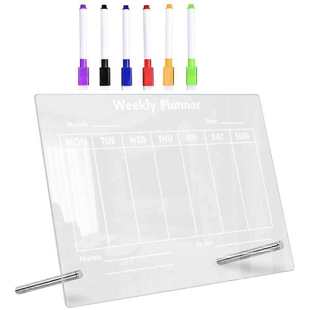 Acrylic Memo Board Desk Whiteboard for Writing Use 5Sets Transparent Planner