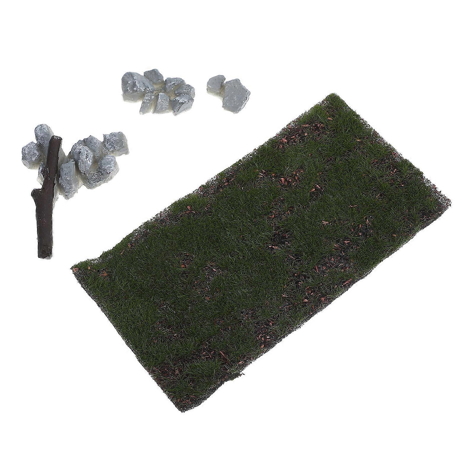 Miniature Scenery Grass Artificial Grass Mat for Model Train 4Pcs Pack
