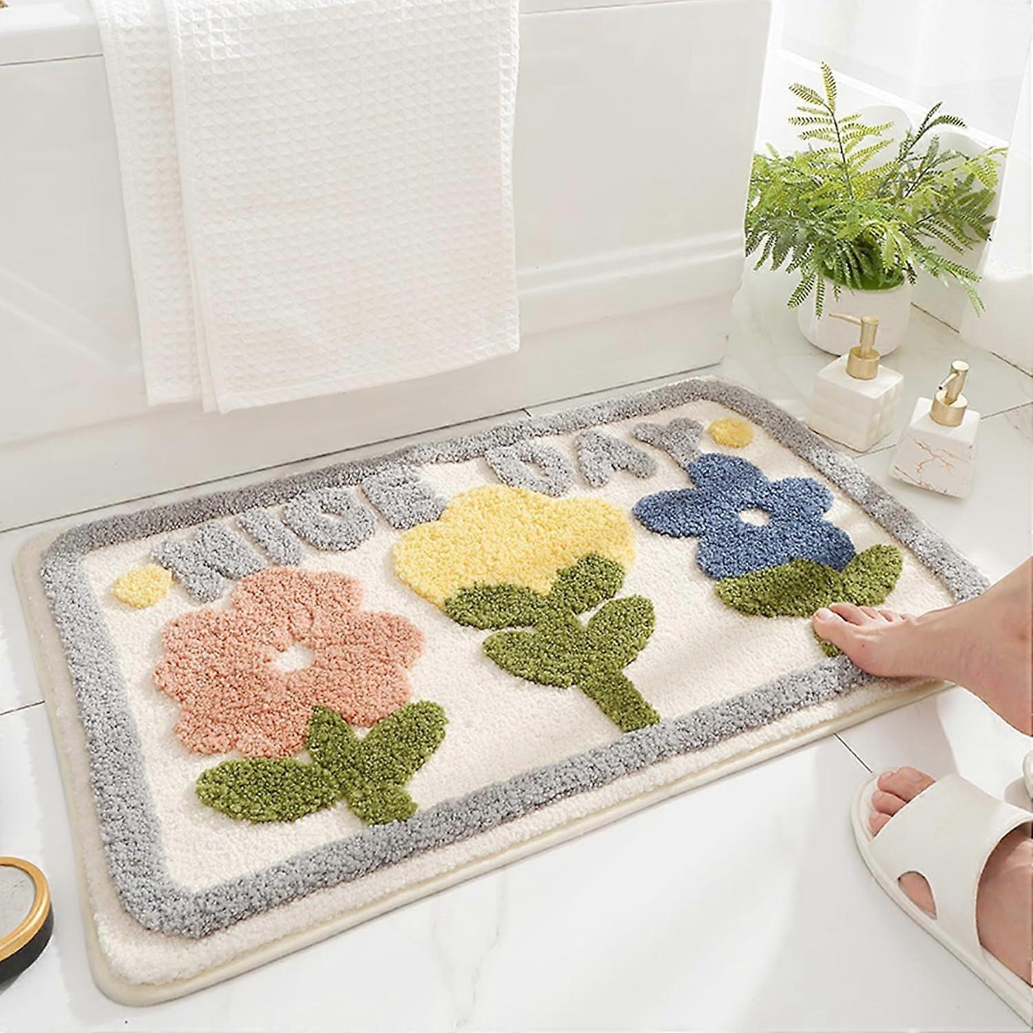 Non-slip bath mat, soft microfiber bathroom mat, absorbent machine-was