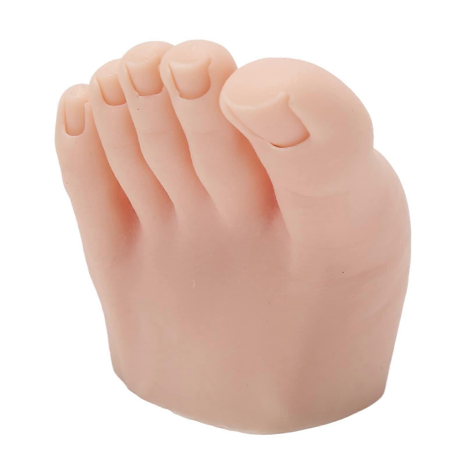Nail Art Practice Foot Left Pedicure Training Model with Realistic Elastic Surface Washable Reusable