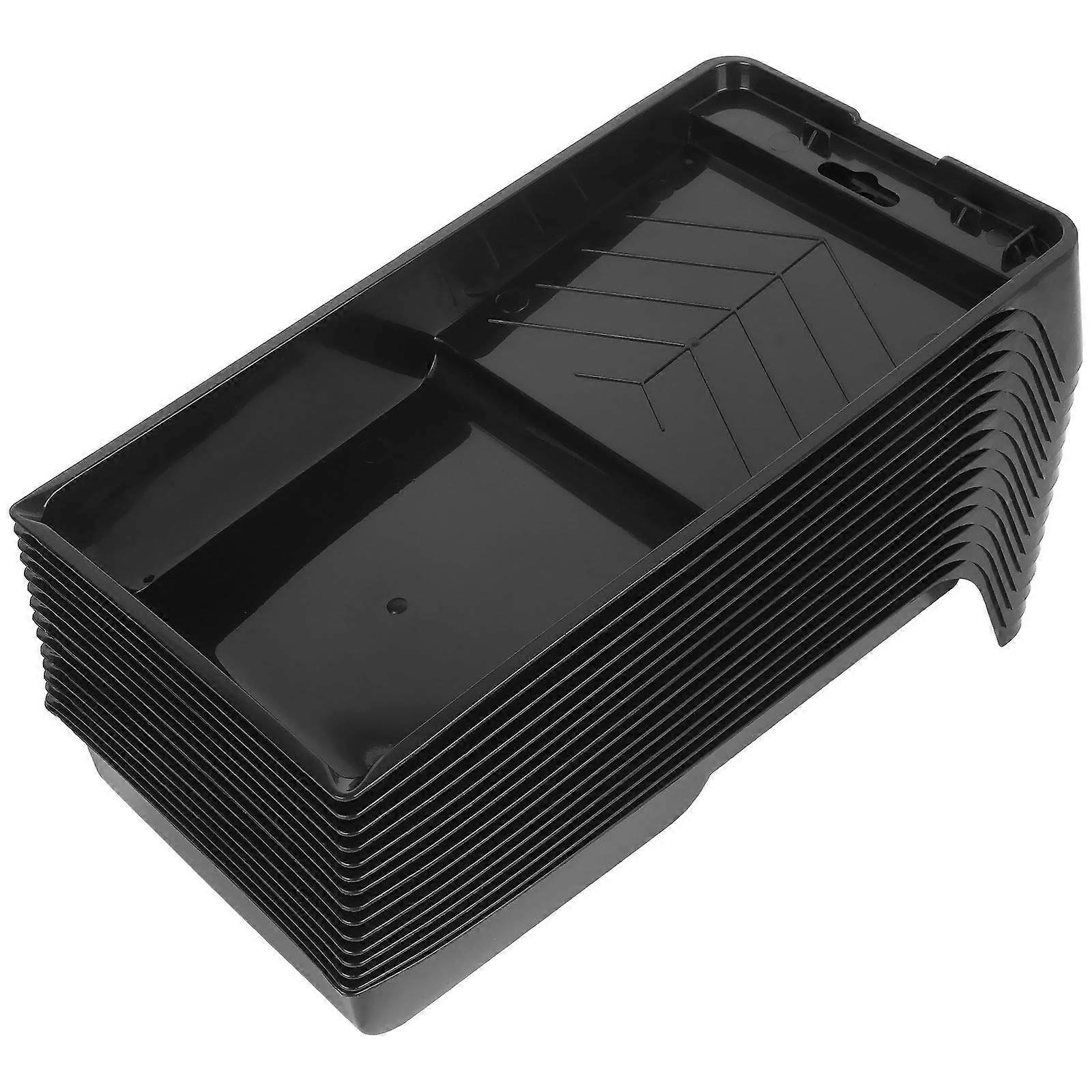 16 Pack 4 Inch Plastic Paint Roller Tray Set for Trim and Edging, Durable and Reusable