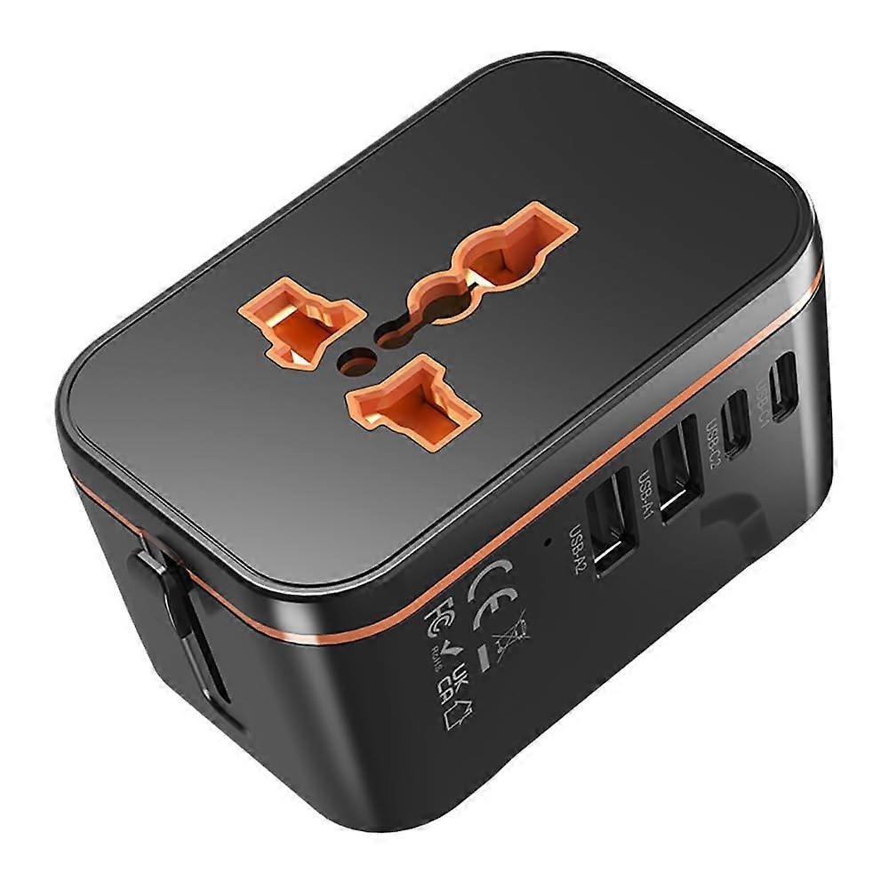 Universal Travel Adapter with USB C, 20W Fast Charging, Worldwide Plug Compatibility for EU UK USA AU