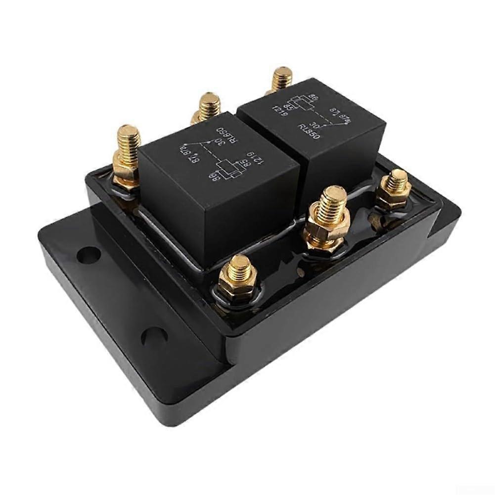 12V Motor Relay Module Heavy Duty Forward Reverse Control Rust Resistant for Winch Snow Plow