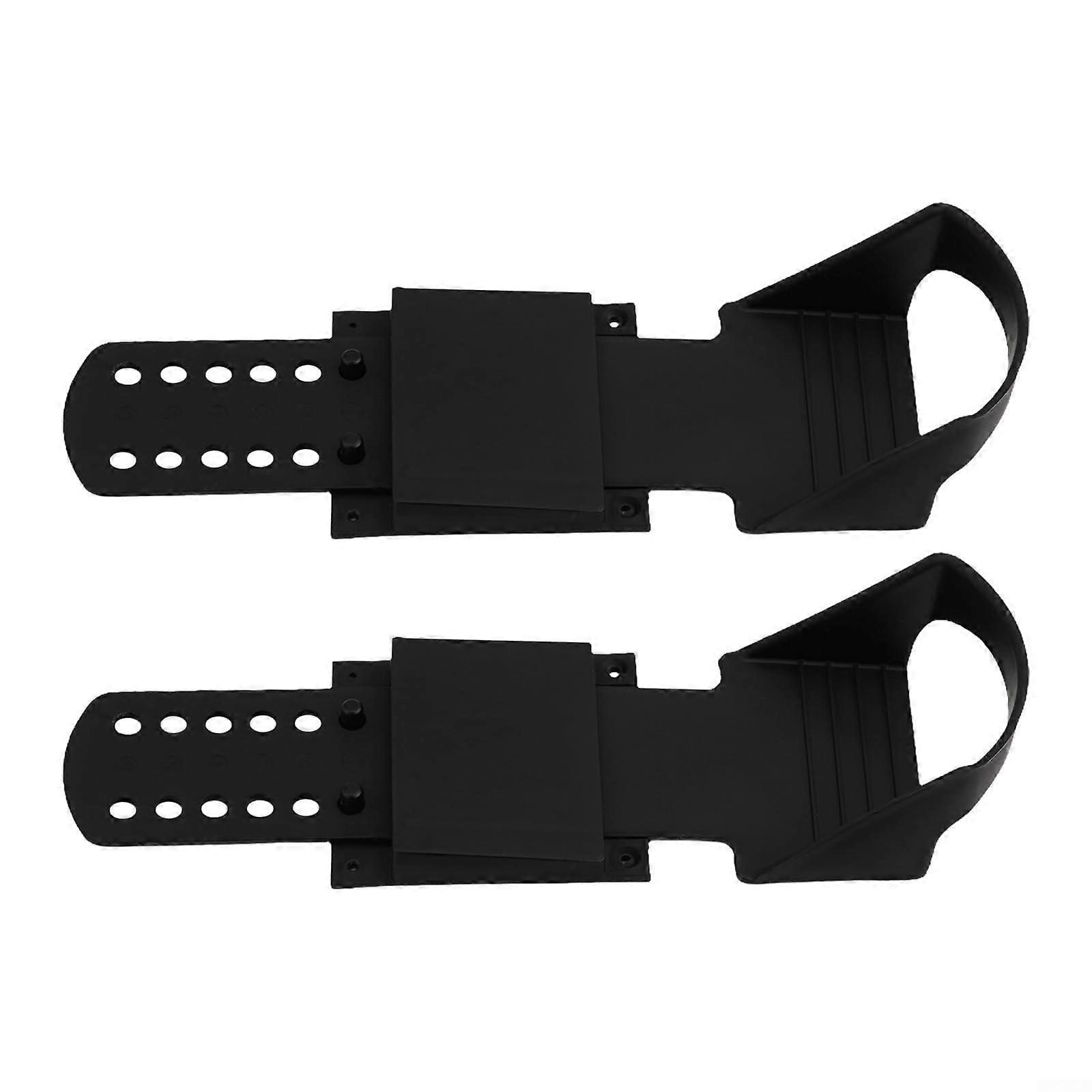 Rowing Machine Pedals Pair Black Adjustable Footrests for Indoor Rowers Quick Easy Installation