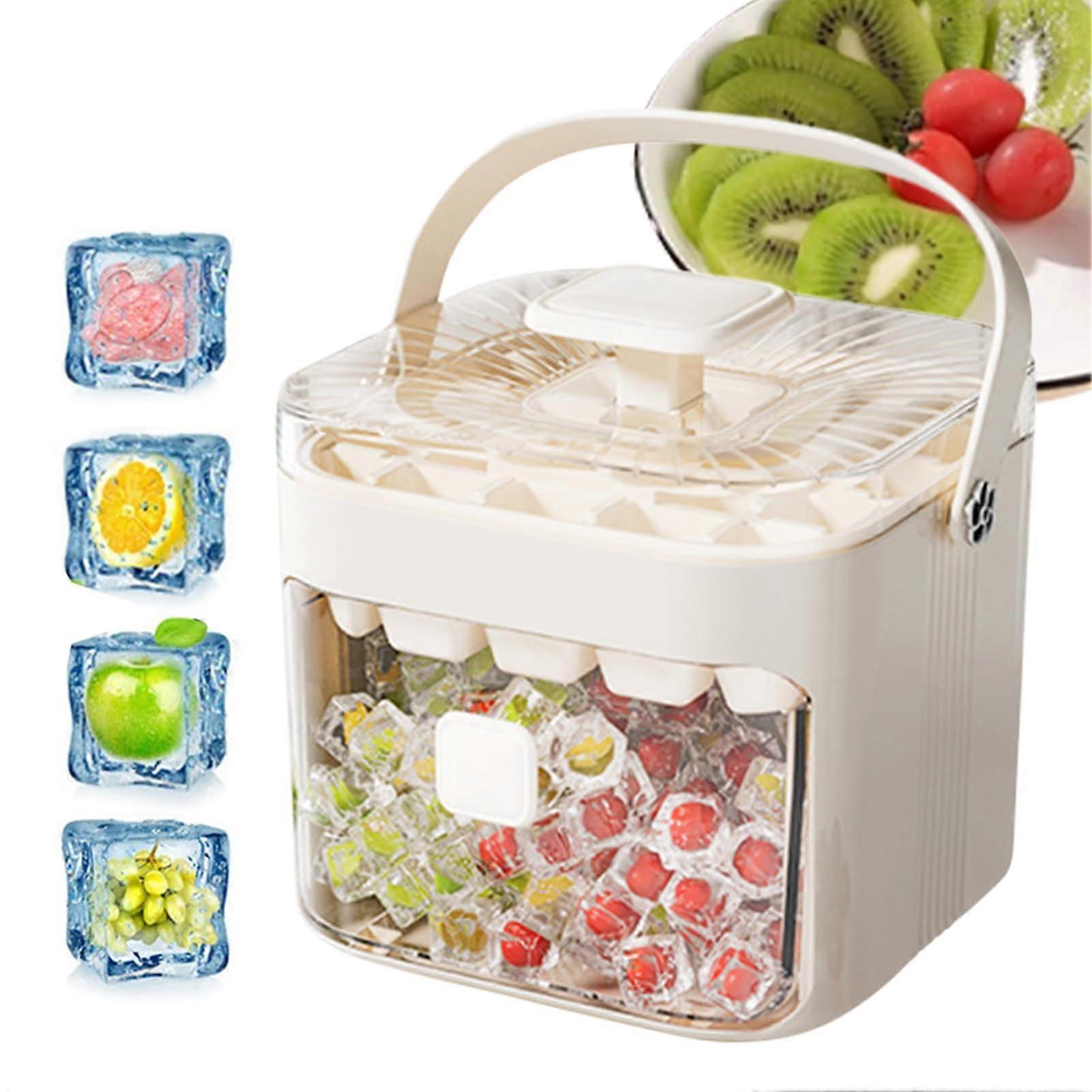 Reusable Ice Cube Tray with Lid, Easy Pressure Release, Stackable Maker for Whisky, Cocktails, Parties