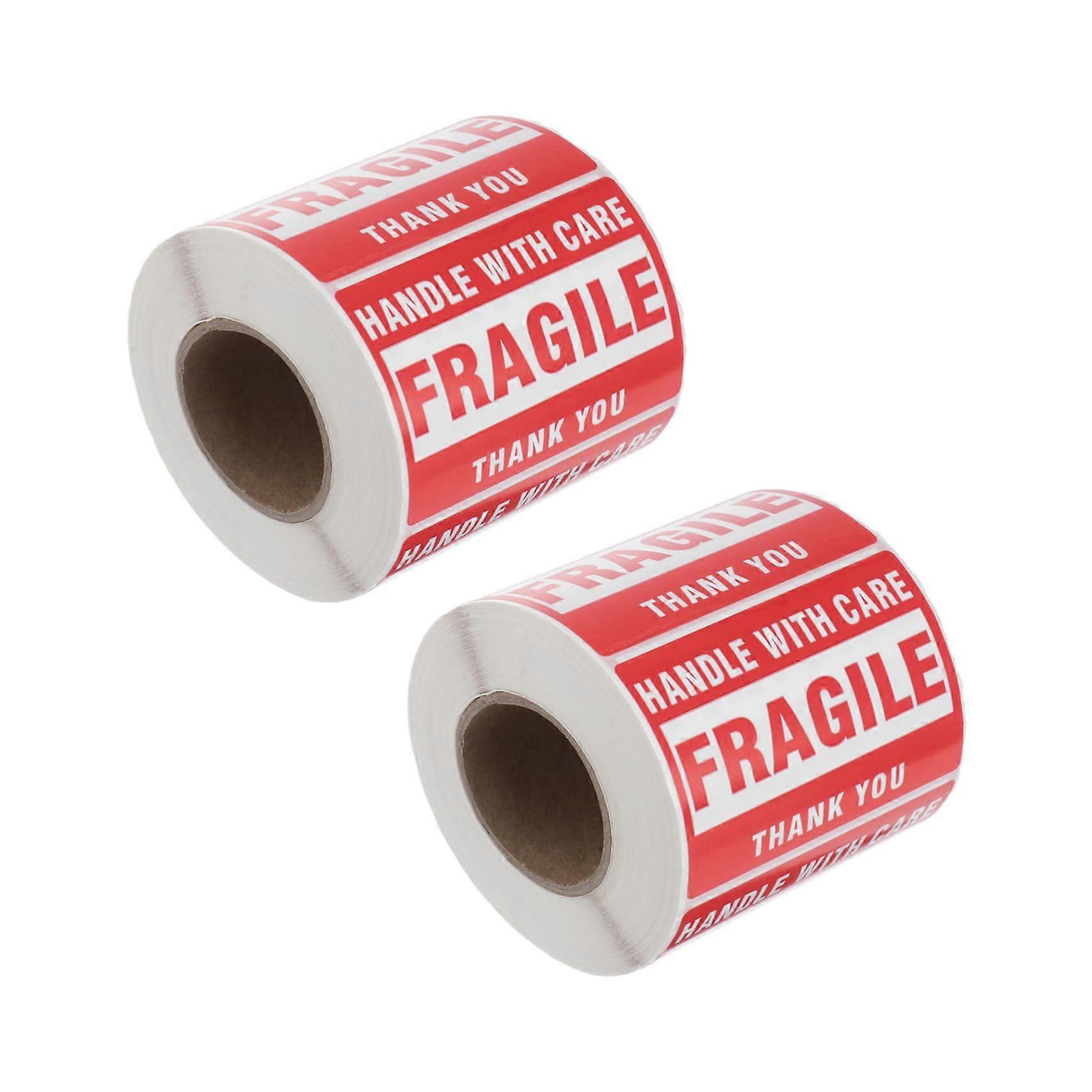 2 Rolls Self Adhesive Warning Labels and Barcode Stickers for Boxes Weatherproof Easy Peel