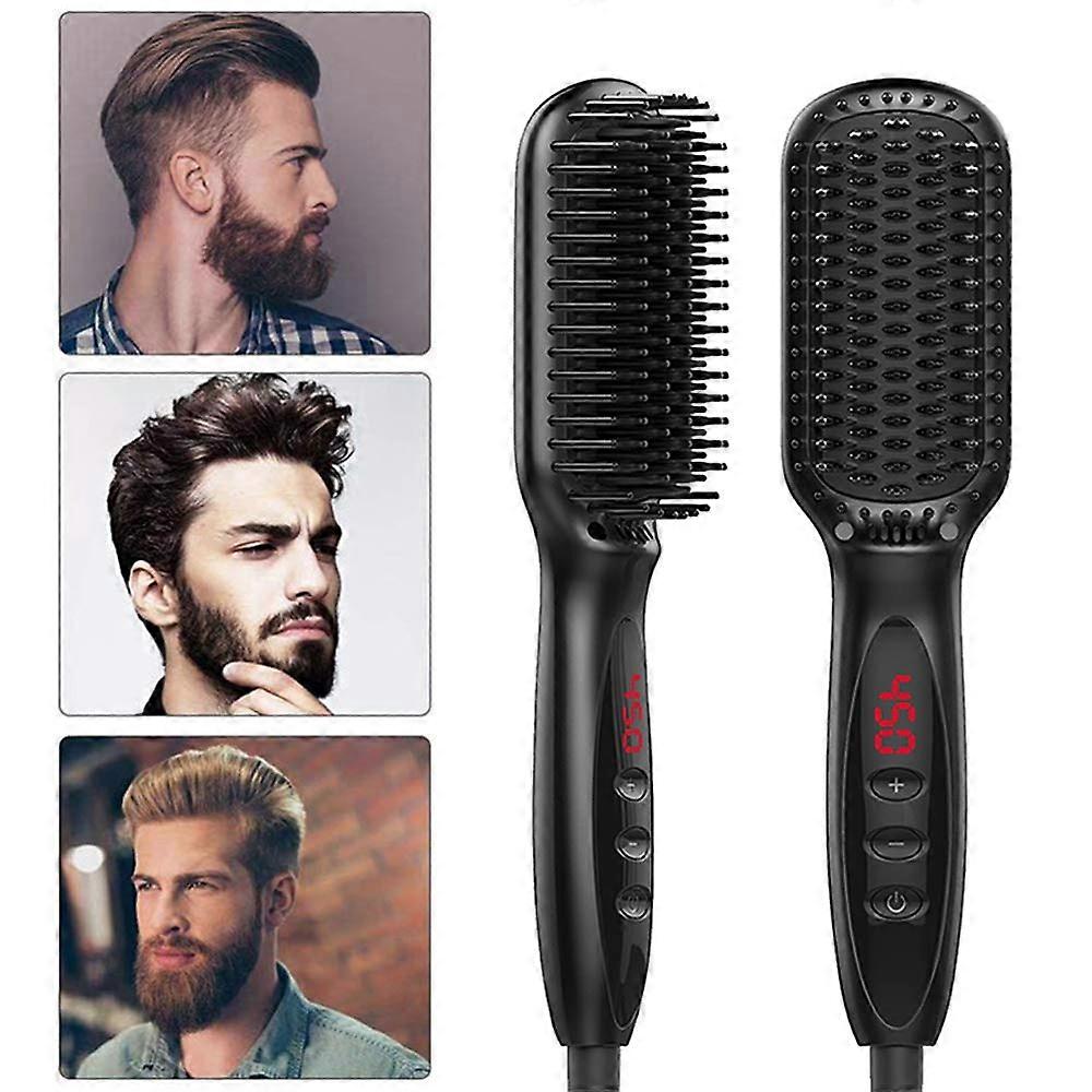 Beard Straightener with Adjustable Temperature, Ionic AntiScald Brush for Beard and Hair Styling