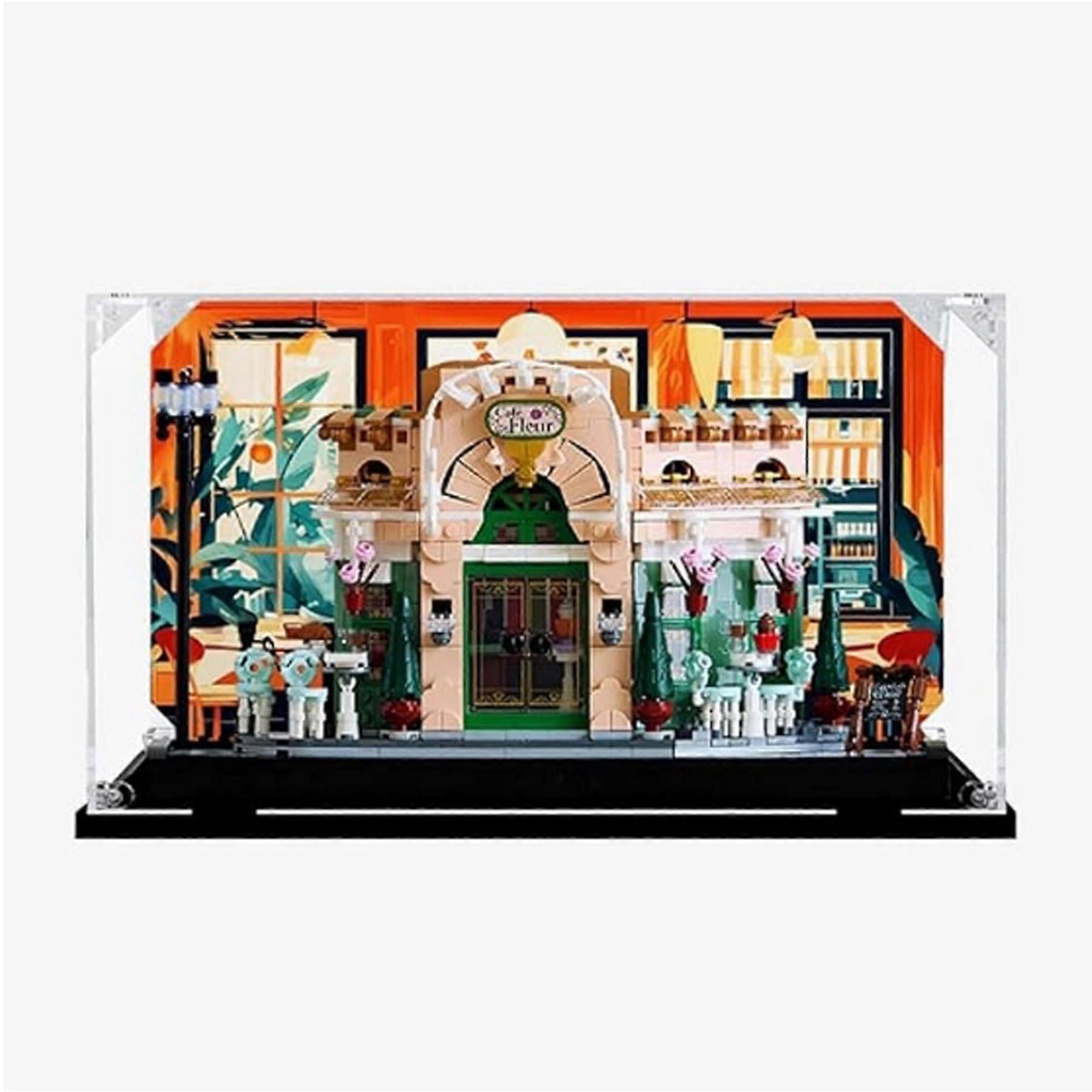 Acrylic Display Case Compatible with  for 10362 Coffee  Model, Dustproof Clear Box with Black Base