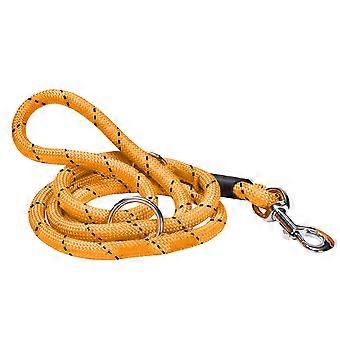 Hundeleine 150 cm mit verstellbarem Halsband 45 cm, aus strapazierfähigem, wasserabweisendem Seil, gelb