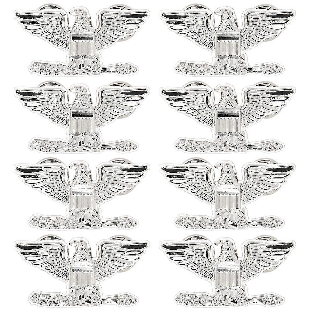 8pcs Eagle Zinc Alloy Brooches Platinum 21.5x41mm