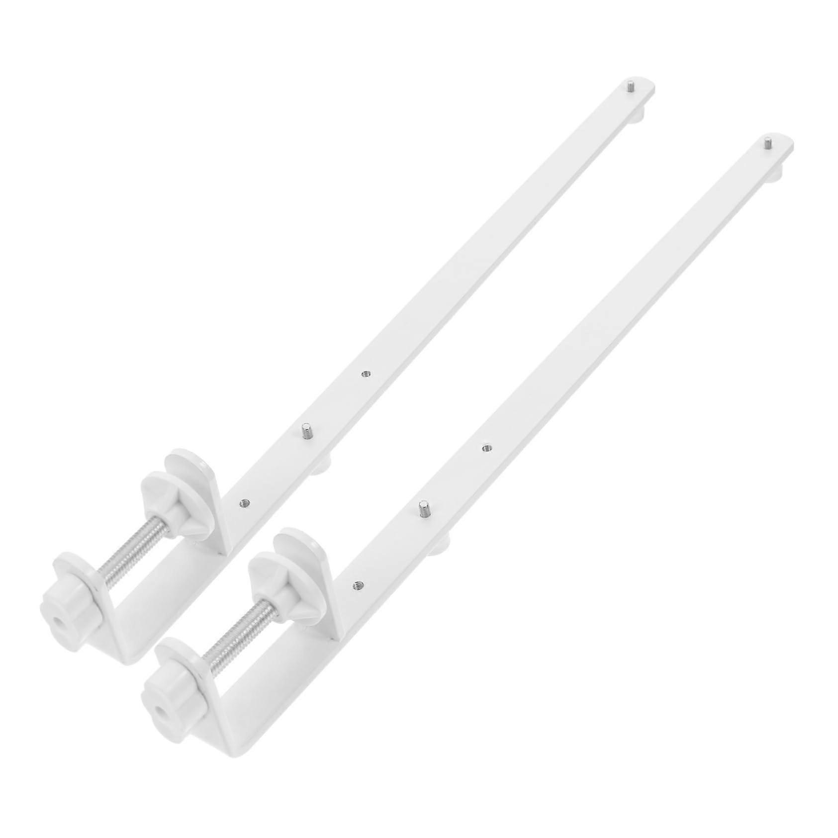 2Pcs Adjustable Table Bracket Height Adjustable Folding Shelf Clamp MultiPurpose Desktop Support White