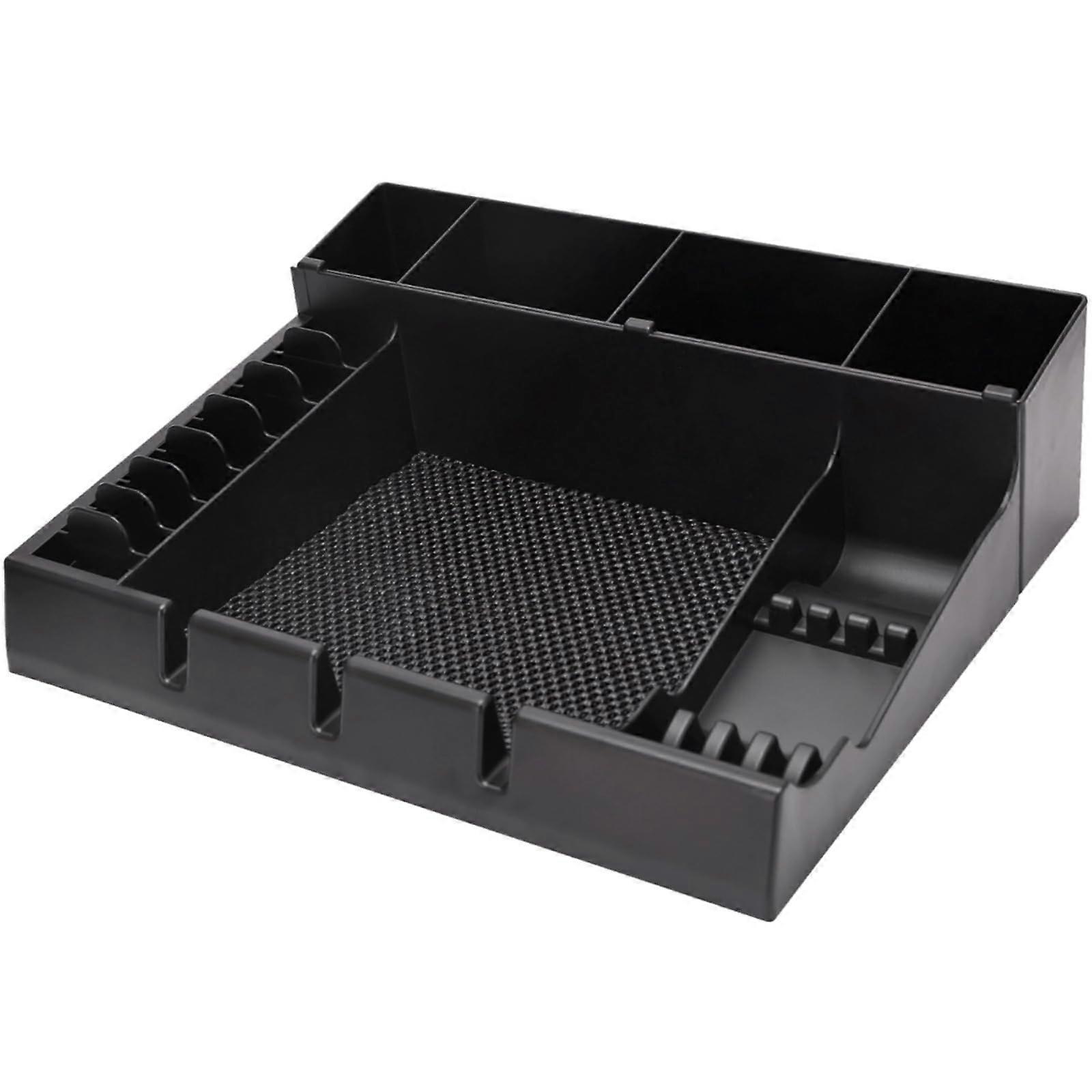 Barber Organizer Clipper Storage Case with MultiCompartment Design and Scissor Slots Black ABS