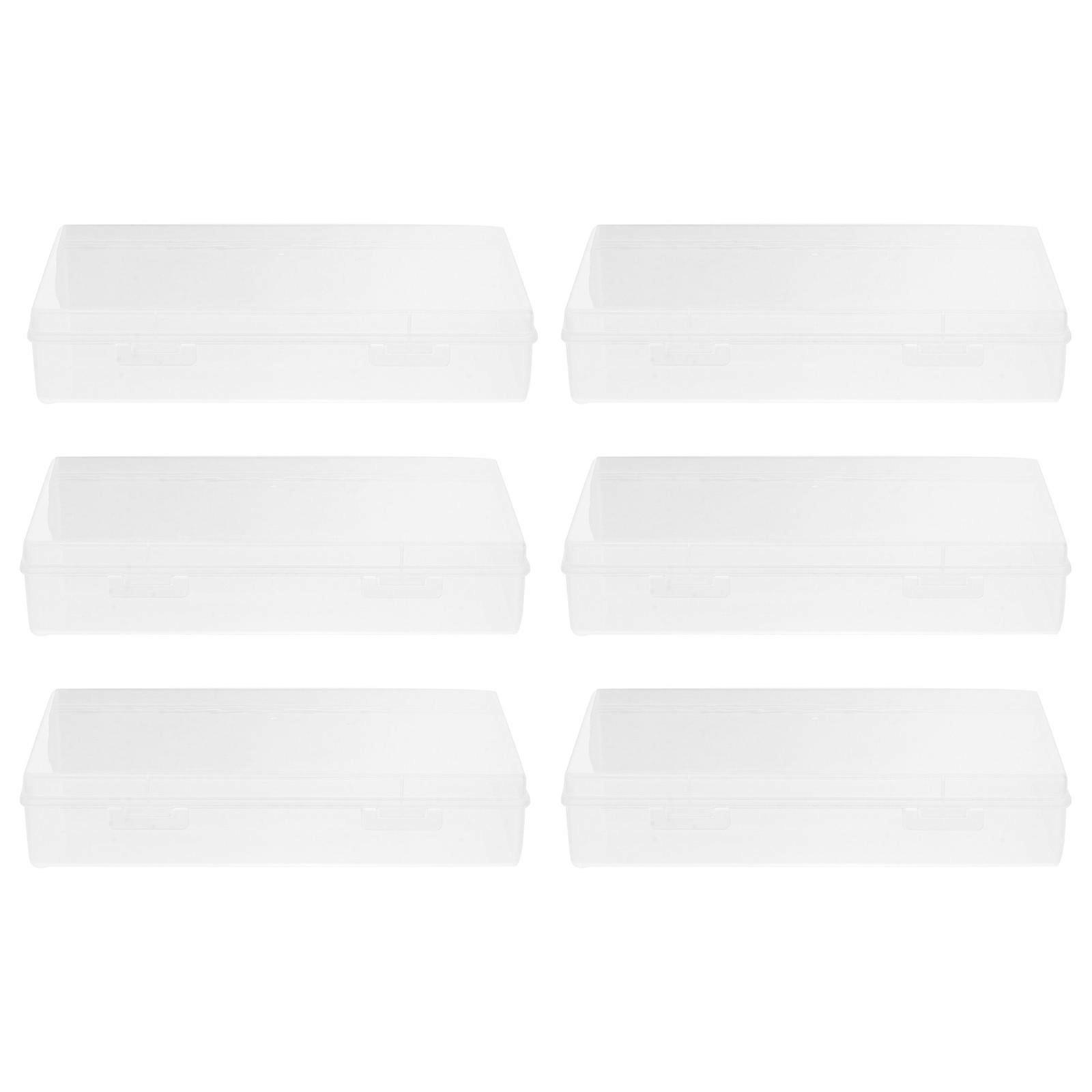 Storage Boxes for Small Sundries 6Pcs Clear Rectangular Plastic Containers