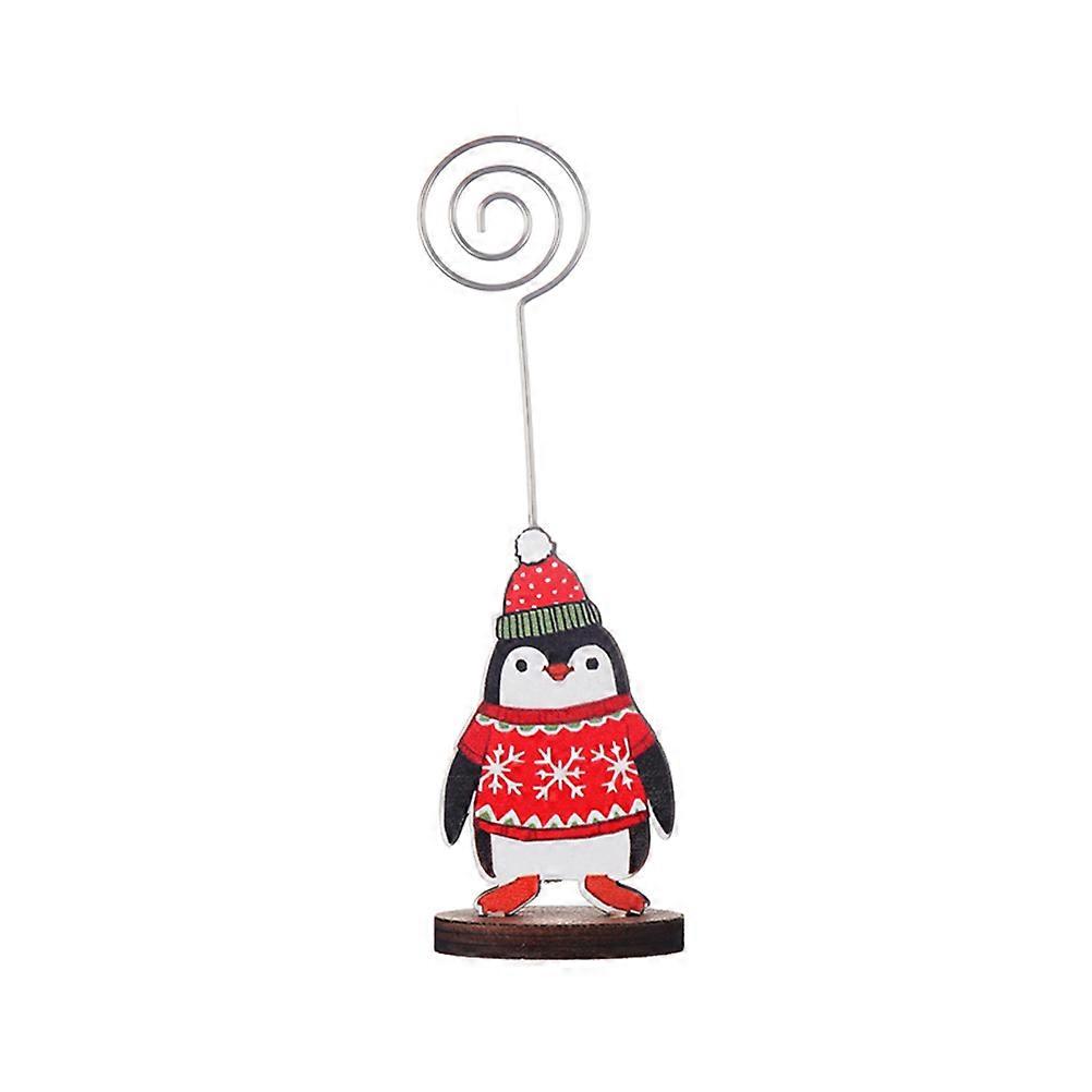 Christmas Holder Decorative Penguin Message Folder with Clip