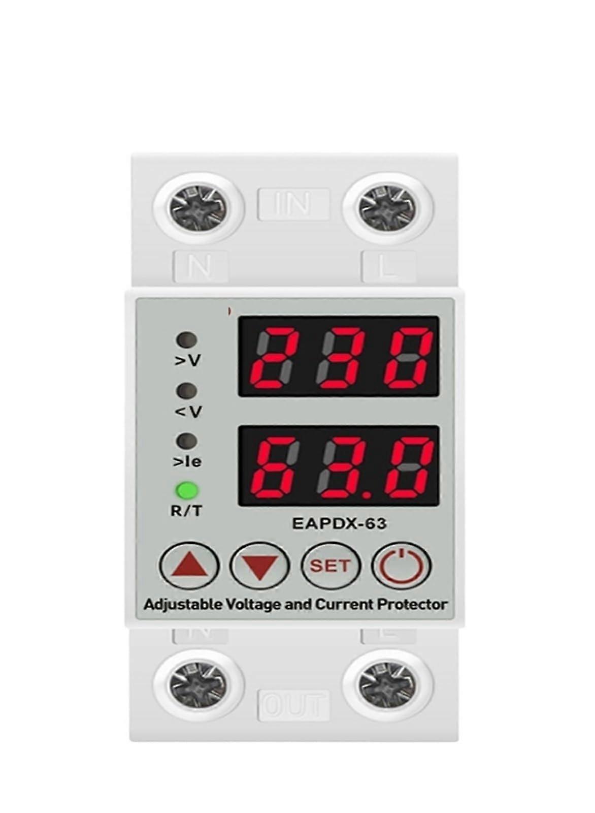 40A Digital Voltage Current kWh Meter with Adjustable Over Under Voltage Protection 230V