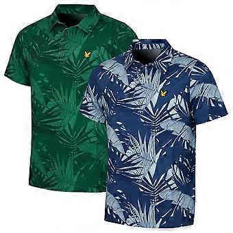 Polo de golf polyvalent Lyle & Scott pour homme, collection 2026, en tissu stretch à imprimé feuilles.