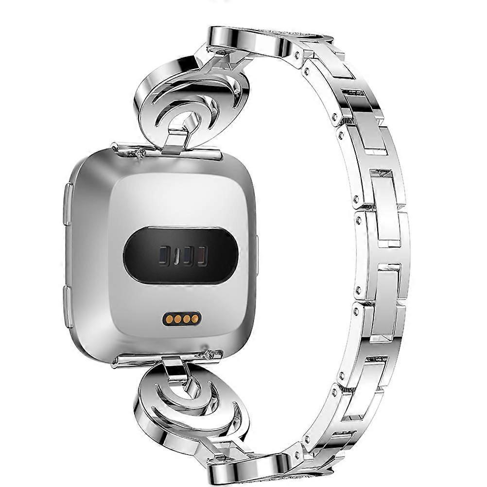 Pulseira de metal estilo Sol, Lua e Estrela para 2 relógios, cor prata.