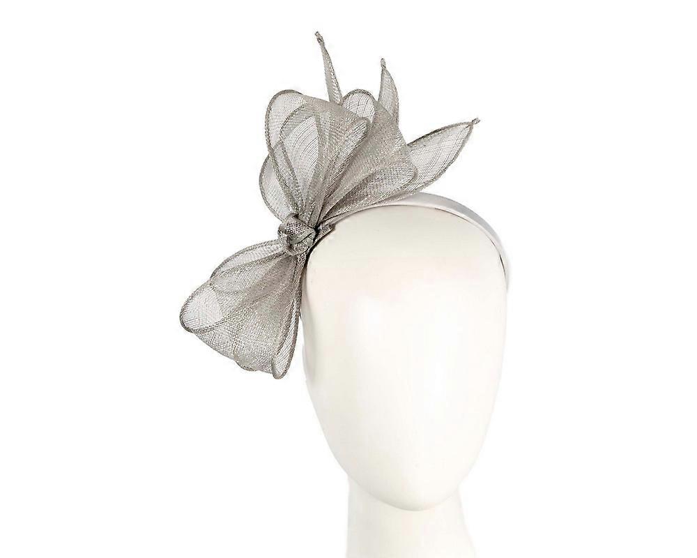 Max Alexander silver sinamay bow fascinator MA950S