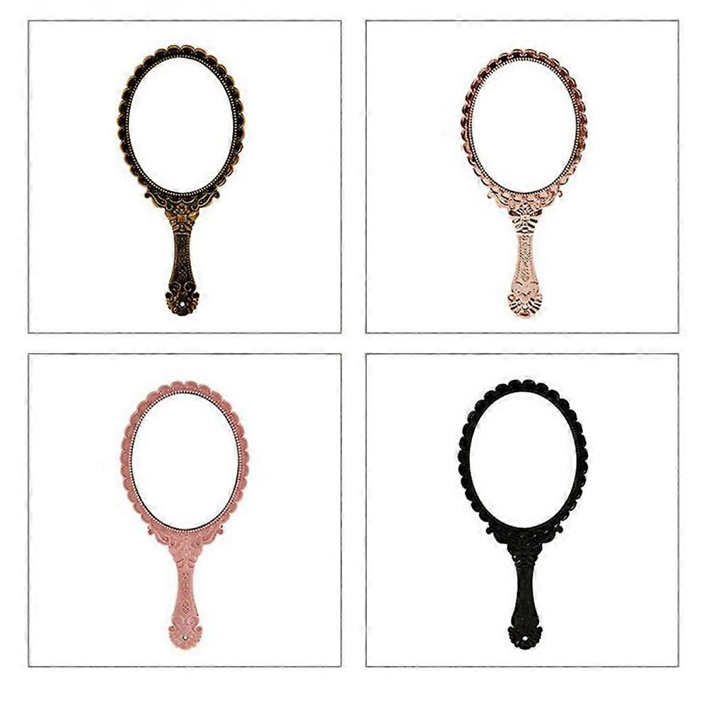 Handle Mirror Makeup Mirror Creative Retro Pattern for Makeup Portable