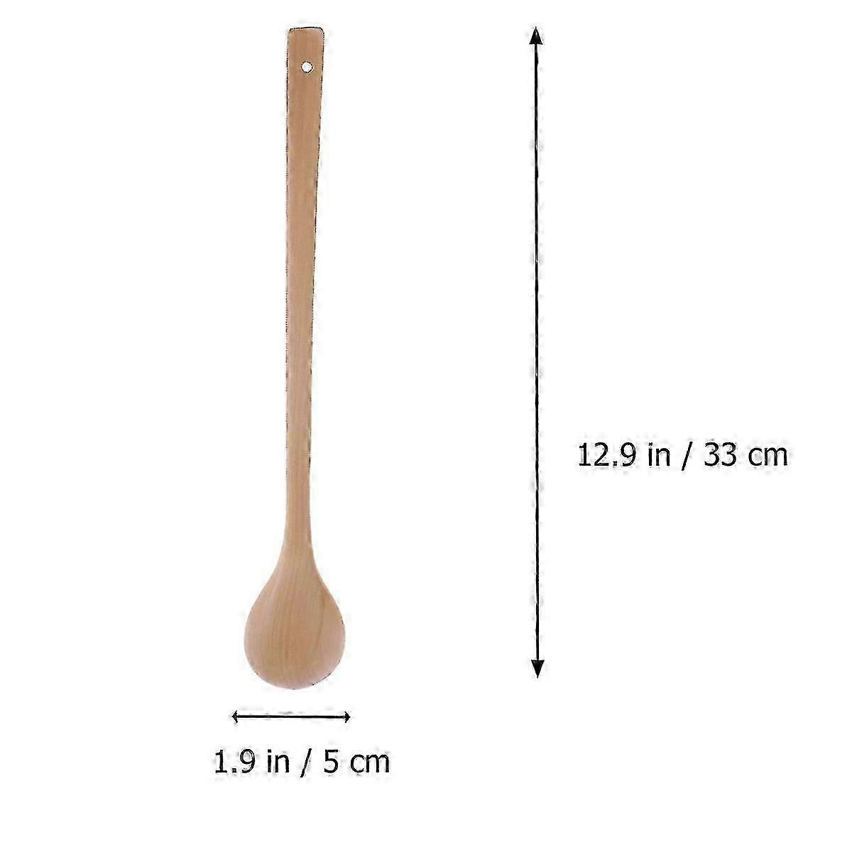 Kitchen Spoon Wood Non-Scratching Household Users 2Pcs