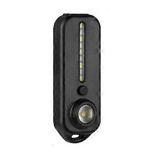 Genopladelig USB LED-lommelygte med klips, vandtæt og bærbar, til løbere, joggere, camping og gåture med hunden udendørs om natten, 7*2,5*2 cm, sort