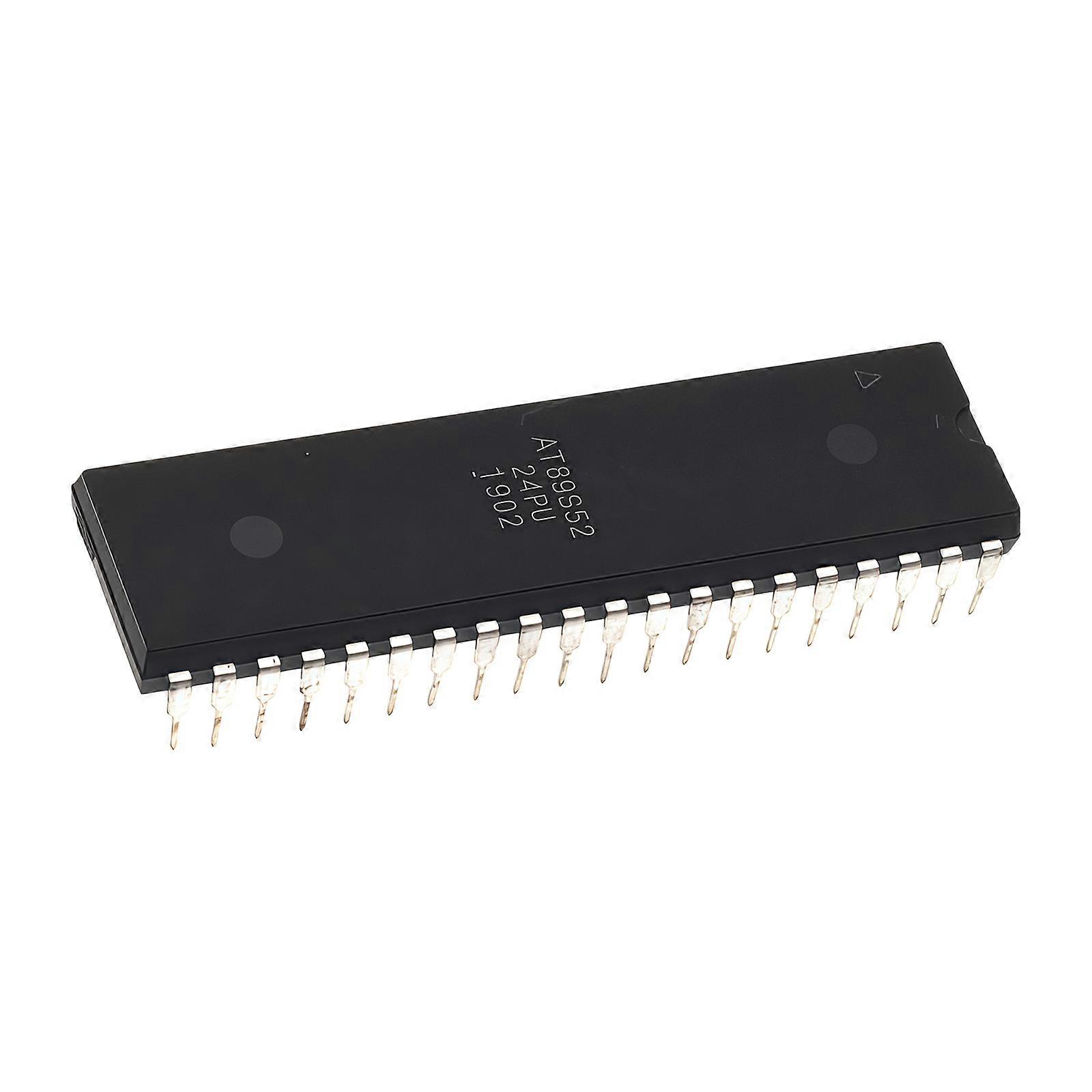 Reliable AT89C52 24MHz Microcontroller Chip with Plastic DIP40 Enclosures for Embedded Applications Engineering Projects Multicolor