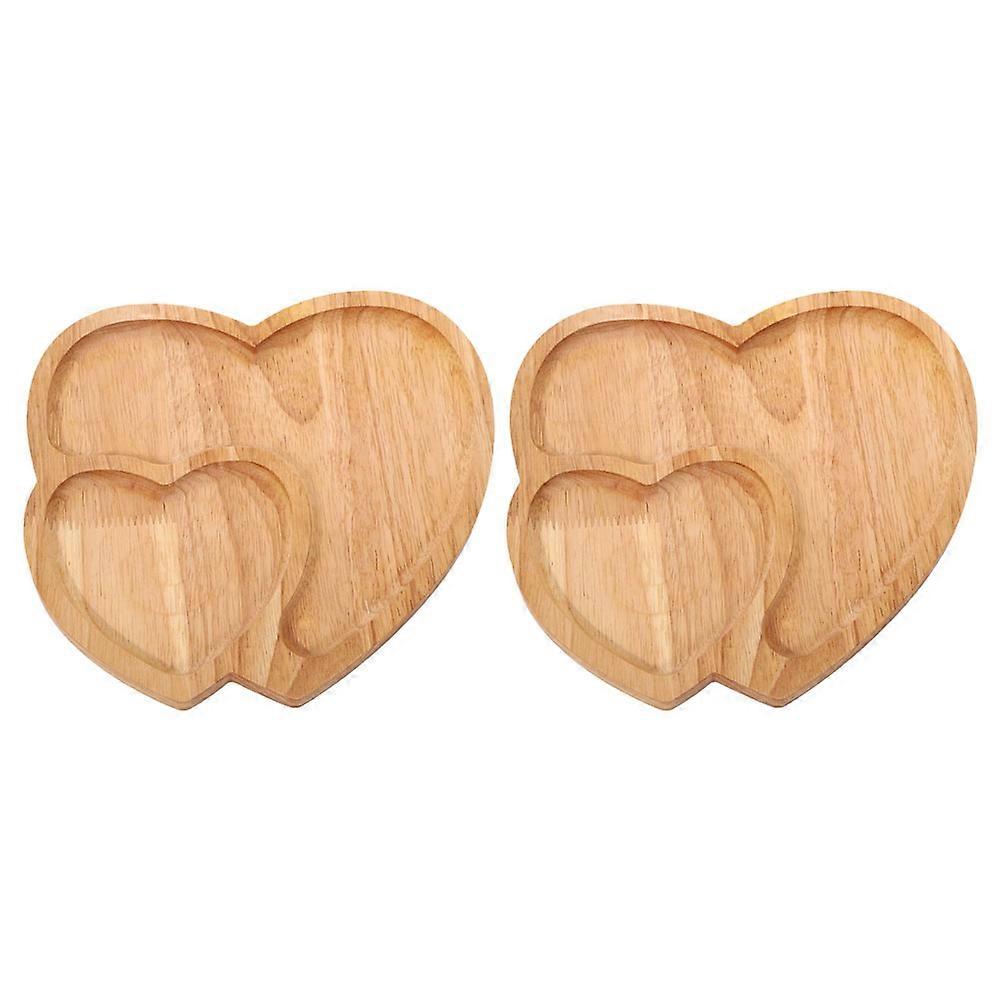 2Pcs Heart Shaped for Storage Khaki Serving