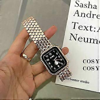 Cinturino da donna in acciaio inossidabile compatibile con Apple Watch Ultra 49mm 38mm 42 40 44mm Cinturino in metallo per iWatch 6 5 4 se 8 7 41 45 Bracciale di lusso