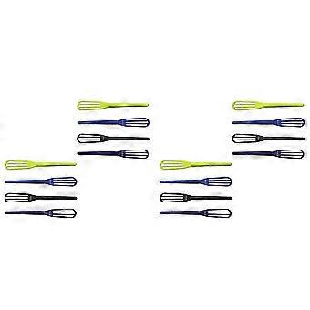 Lot de 20 fouets à crème colorante professionnels pour coiffure, mélangeurs et outils de coiffage en plastique pour soins capillaires.