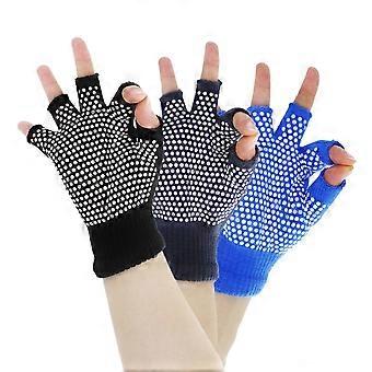 Non-slip Workout Gloves Half Finger Cotton Gloves Machine Comfortable Knitted Gloves for Yoga Sports(Dark Grey)