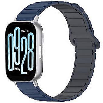 Für Xiaomi Redmi Watch 5 Active Two Color Silikon Magnetisches Ersatz Arm Band Blau